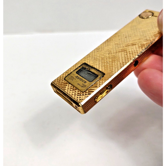 VTG Advance Rare Gold Electronic Lighter w LCD Screen Quartz Clock Date Japan - Picture 7 of 12